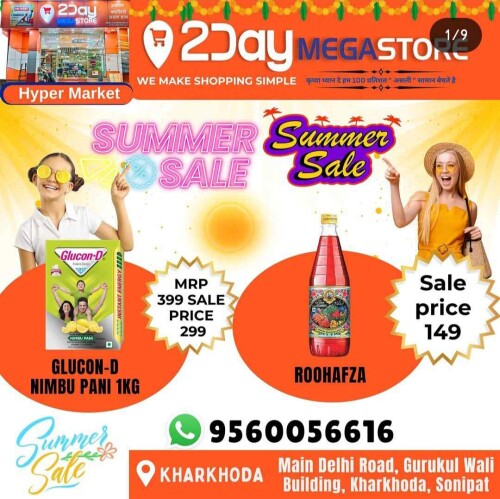 Summer essential sales exclusively at 2Day Mega Store, Kharkhuda, Haryana. A grocery store is another form of retailing, primarily focusing on selling food, along with non-food household products, such as bathroom or cleaning products, to their consumers. Generally, most grocery stores will carry canned items, fish, dairy products, raw and prepared meats, baked products, fresh and frozen fruits and vegetables, and many different snacks.

https://2daymegastore.com/

#2daymegastore #grocerystore #summersales #supersale #foodanddrinks #supermarketKharkhoda #megamarketKharkhoda #foodies #healthylife #shopping #freehomedelivery #megastoreKharkhoda