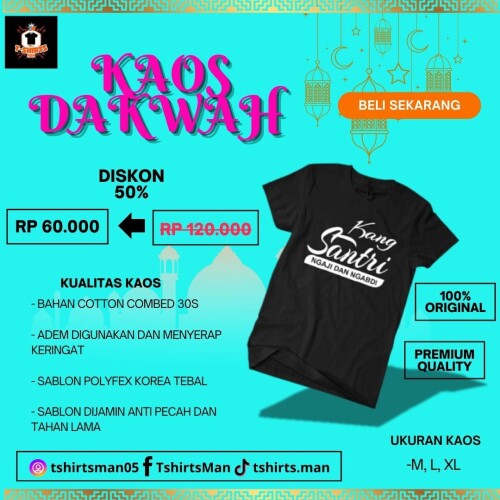 KAOS KUALITAS PREMIUM

- Bahan Cotton combed 30s

- Adem digunakan dan menyerap keringat

- Sablon Polyfex korea tebal

- Sablon dijamin anti pecah dan tahan lama

UKURAN

- M

- L

- XL

link pembelian:https://serbaadaaa.orderonline.id/page/dhqkaos-dakwah-islami-001-copy-1721806876000