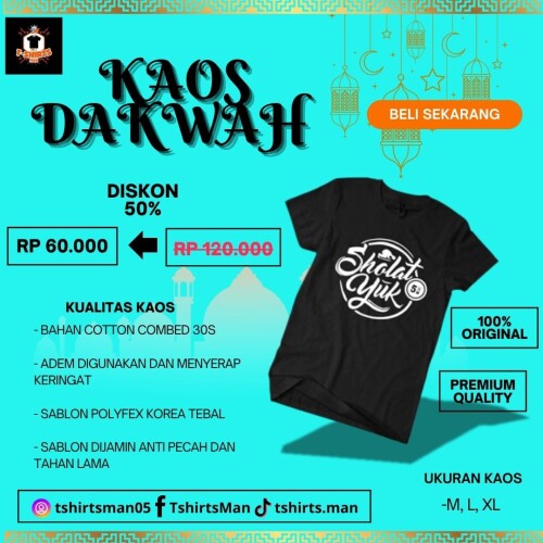 KAOS KUALITAS PREMIUM

- Bahan Cotton combed 30s

- Adem digunakan dan menyerap keringat

- Sablon Polyfex korea tebal

- Sablon dijamin anti pecah dan tahan lama

UKURAN

- M

- L

- XL

link pembelian:https://serbaadaaa.orderonline.id/page/dhqkaos-dakwah-islami-001-copy-1721806876000