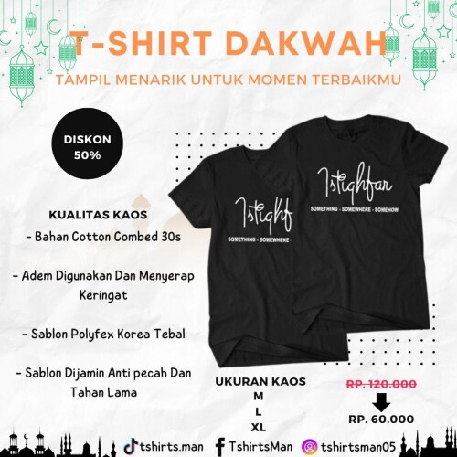 KAOS KUALITAS PREMIUM

- Bahan Cotton combed 30s

- Adem digunakan dan menyerap keringat

- Sablon Polyfex korea tebal

- Sablon dijamin anti pecah dan tahan lama

UKURAN

- M

- L

- XL

link pembelian:https://serbaadaaa.orderonline.id/page/dhqkaos-dakwah-islami-001-copy-1721806876000